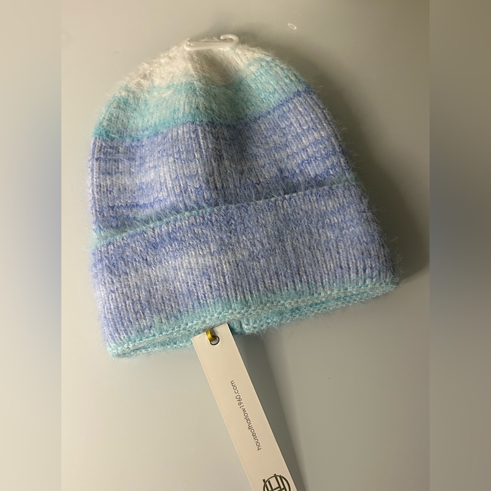 House of Harlow 1960 blue striped Wool Beanie hat
